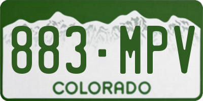 CO license plate 883MPV