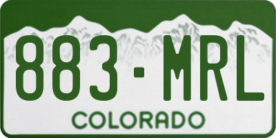 CO license plate 883MRL