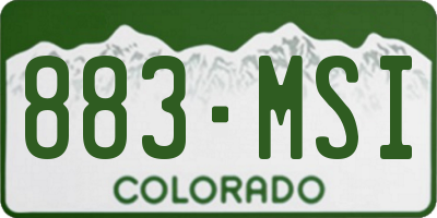 CO license plate 883MSI