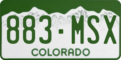 CO license plate 883MSX
