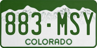 CO license plate 883MSY