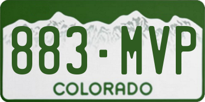 CO license plate 883MVP