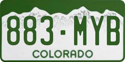 CO license plate 883MYB
