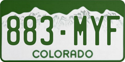 CO license plate 883MYF