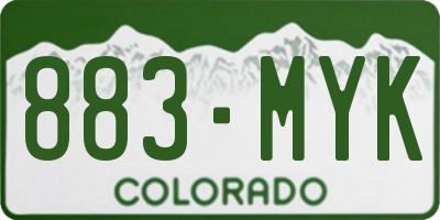 CO license plate 883MYK