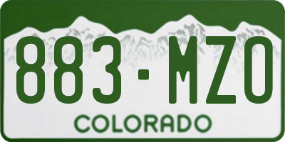 CO license plate 883MZO