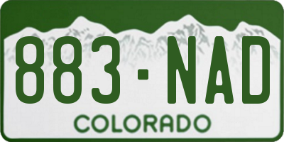 CO license plate 883NAD