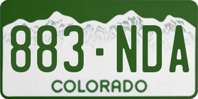 CO license plate 883NDA