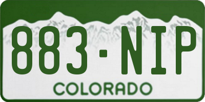 CO license plate 883NIP