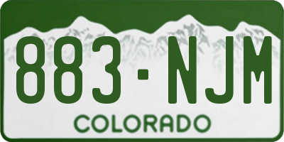 CO license plate 883NJM