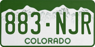 CO license plate 883NJR