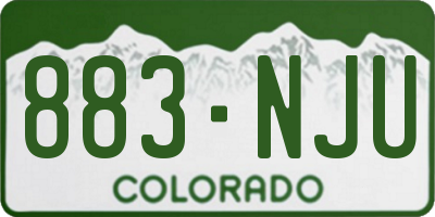 CO license plate 883NJU