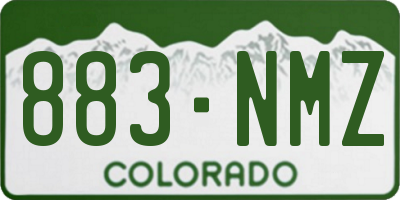 CO license plate 883NMZ