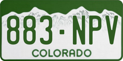 CO license plate 883NPV