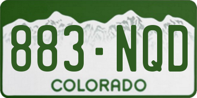 CO license plate 883NQD