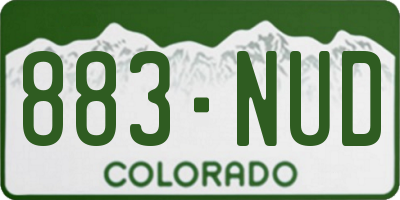 CO license plate 883NUD
