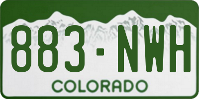 CO license plate 883NWH