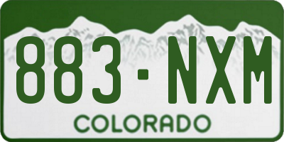 CO license plate 883NXM