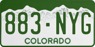CO license plate 883NYG