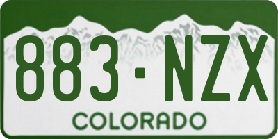 CO license plate 883NZX