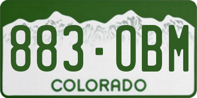 CO license plate 883OBM