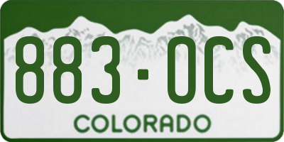 CO license plate 883OCS