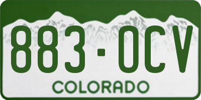CO license plate 883OCV
