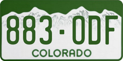 CO license plate 883ODF