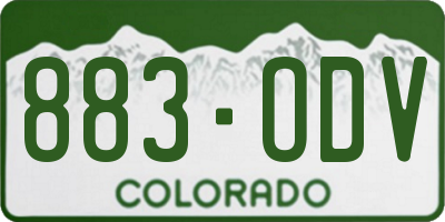 CO license plate 883ODV