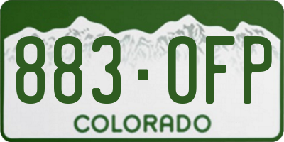 CO license plate 883OFP