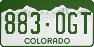 CO license plate 883OGT