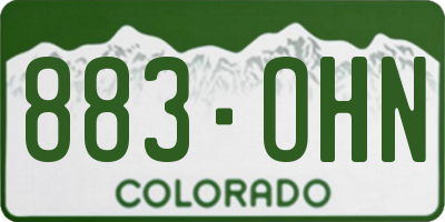 CO license plate 883OHN
