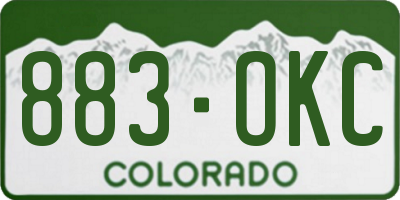 CO license plate 883OKC