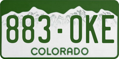 CO license plate 883OKE