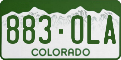 CO license plate 883OLA