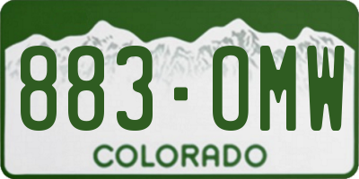 CO license plate 883OMW