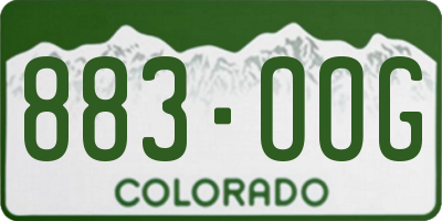 CO license plate 883OOG