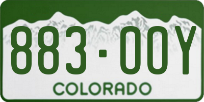 CO license plate 883OOY