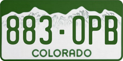 CO license plate 883OPB