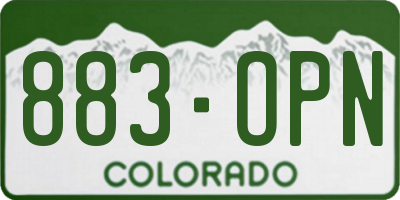 CO license plate 883OPN
