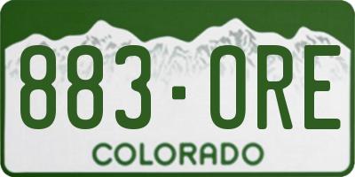 CO license plate 883ORE