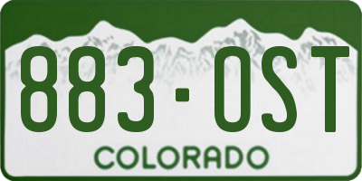 CO license plate 883OST