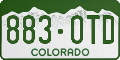 CO license plate 883OTD