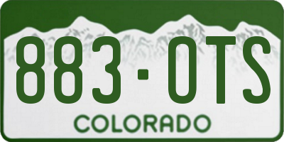 CO license plate 883OTS