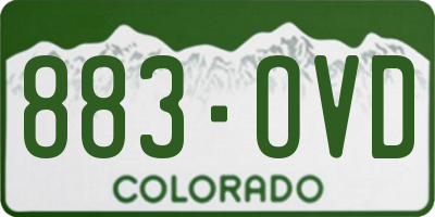 CO license plate 883OVD