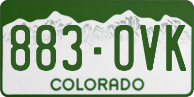 CO license plate 883OVK