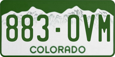 CO license plate 883OVM