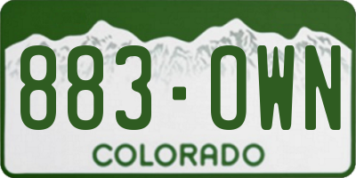 CO license plate 883OWN