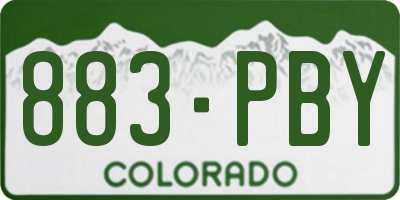 CO license plate 883PBY