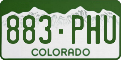 CO license plate 883PHU